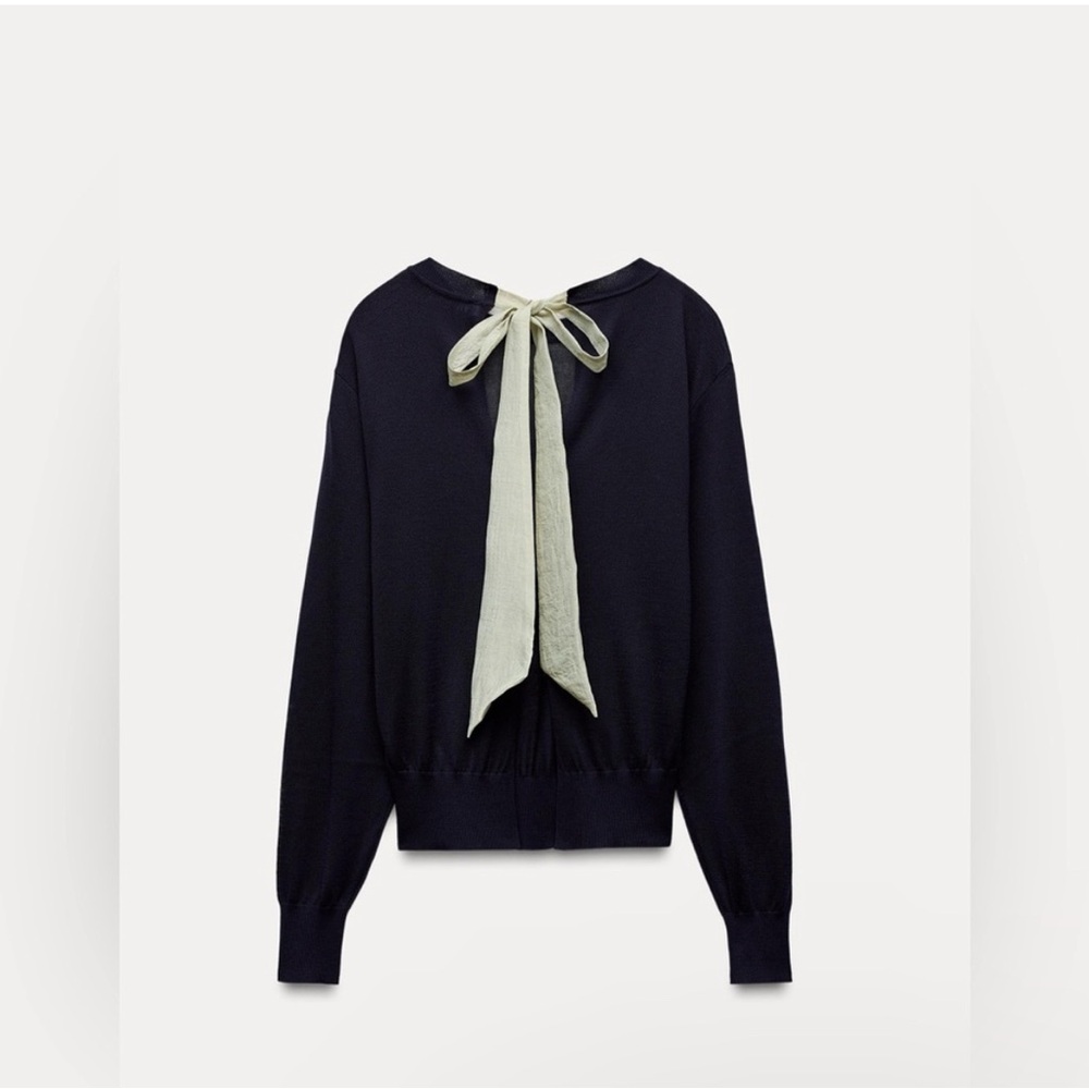 Black Sweater with Bow Detail